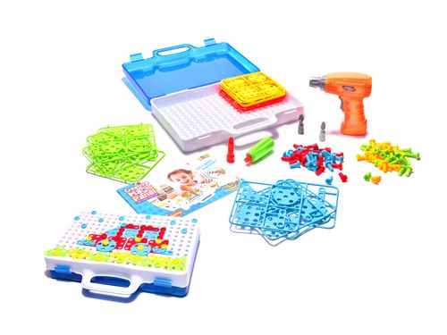 PUZZLE KLOCKI W WALIZCE + WKRĘTARKA 151 ELEMENTÓW HIT! na Arena.pl