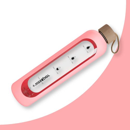 Wessper Activemax Crystalline 1L szklana butelka motywacyjna z różowym etui na Arena.pl