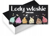 Wizytówki firmowe GOTOWY PROJEKT GRATIS 1000 sztuk LODY WŁOSKIE LODZIARNIA