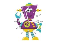 40X40CM ZEGAR FIOLETOWY ROBOT OBRAZ