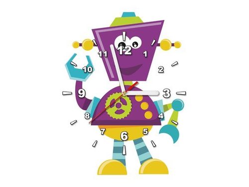 40X40CM ZEGAR FIOLETOWY ROBOT OBRAZ na Arena.pl
