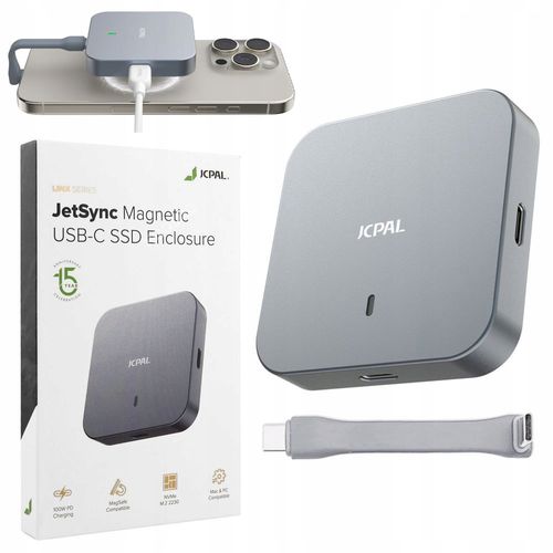 JCPal Obudowa Kieszeń SSD na Dysk NVMe M.2 2230 MagSafe USB-C iPhone 16/15 na Arena.pl