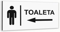 Tabliczka BIAŁA aluminiowa TOALETA MĘSKA NADRUK UV Tablica informacyjna