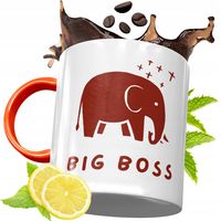 Kubek Pomarańczowy Dla Szefa Prezent Z Nadrukiem Ze Zdjęciem