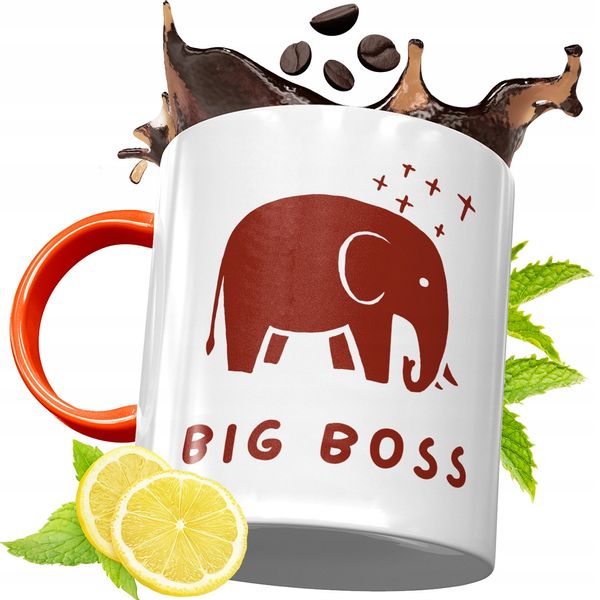 Kubek Pomarańczowy Dla Szefa Prezent Z Nadrukiem Ze Zdjęciem zdjęcie 1