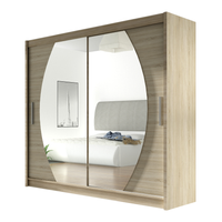 Szafa przesuwna Bega IV z lustrem 180cm - pojemna garderoba - SONOMA