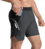 Spodenki Sportowe Męskie Ciemnoszare XL Lekkie Fitness z Kieszeniami