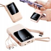 POWERBANK Z WBUDOWANYMI 3 KABLAMI USB C /LIGHTNING/MICRO Powerbank 10000mAh