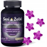 Sen Żelki 60 żelek - Melatonina z Waleriana - Żelki na Dobry Sen bez Cukru