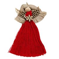 Aniołek Makrama Zawieszka Czerwona 17 cm - Prezent Handmade