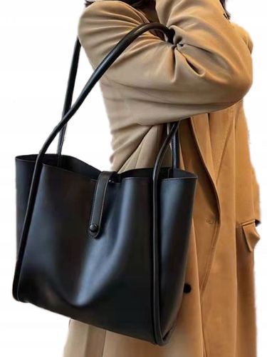 Torebka CZARNA TORBA Damska Miejska Shopper A4 Pojemna na Arena.pl