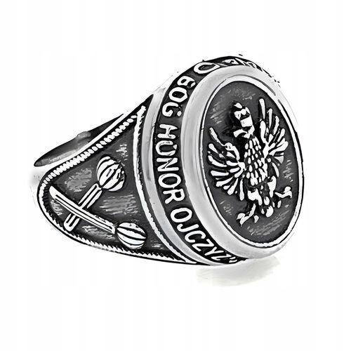 Sygnet Patriotyczny srebro pr. 925 BÓG HONOR OJCZYZNA Buławy | r. 18 na Arena.pl