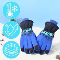Rękawiczki Ortalionowe Ciepłe Grube Dla Chłopca Rękawice Narciarskie Niebie