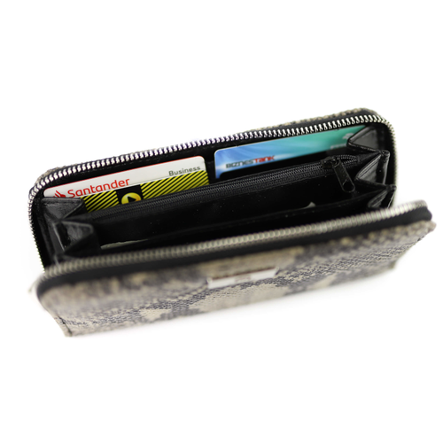 P-02 Portfel skórzany Korona - print wężowy szary KEMER na Arena.pl