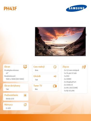 Samsung 43'' PH43F na Arena.pl