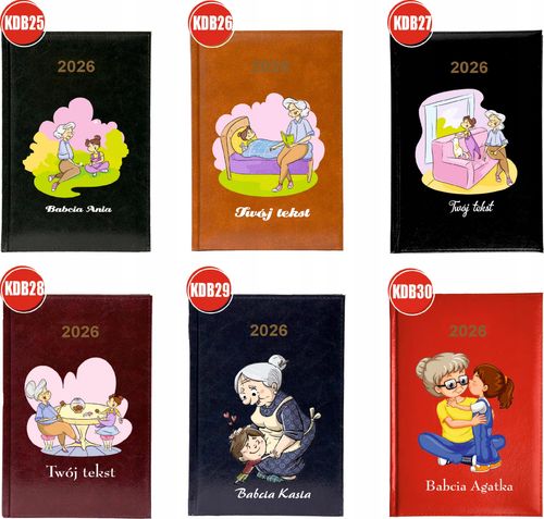 Kalendarz A5 2026 tygodniowy KSIĄŻKOWY DLA DZIADKA personalizowany na Arena.pl