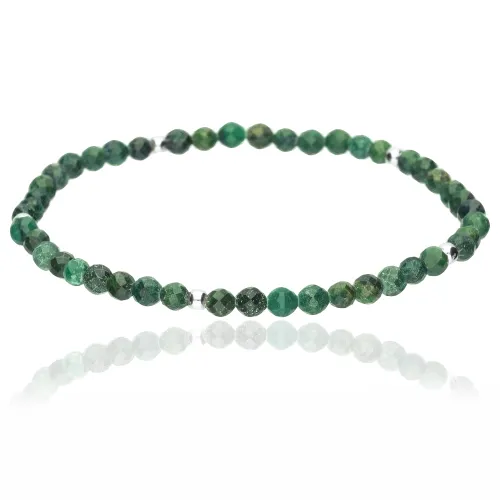 SREBRNA BRANSOLETKA NA ŻYŁCE NATURALNA JADEIT AFRYKAŃSKI KAMIEŃ OBFITOŚCI na Arena.pl