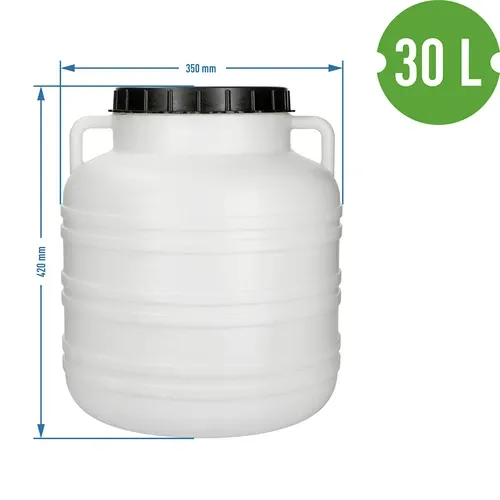 Beczka Kiszonka 30L - biała, uchwyty zdjęcie 5