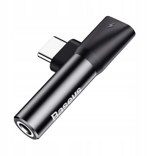 Adapter Audio Baseus USB-C do Mini Jack 3.5mm + USB-C (czarny) zdjęcie 1