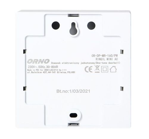 Dzwonek przewodowy RINGIL MINI AC OR-DP-MR-160/PW 230V Orno na Arena.pl