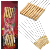 Szpikulce patyki do szaszłyków szpikulec do grilla metalowe bbq 10szt 33cm