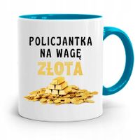 Kubek Błękitny Dla Policjanta Na Wage Złota Z Nadrukiem Ze Zdjęciem