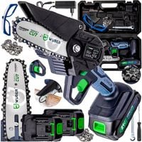 PIŁA ŁAŃCUCHOWA AKUMULATOROWA MINI PILARKA GAŁĘZIÓWKA 2xAKU 2xPROWADNICA