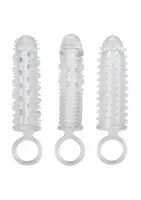calexotics textured extension set 3 szt. - zestaw elastycznych nakładek tpe