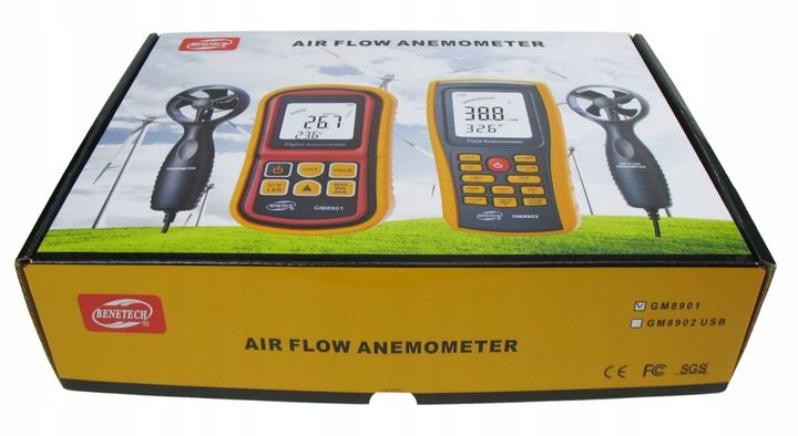 ANEMOMETR WIATROMIERZ POMIAR PRĘDKOŚCI POWIETRZA MIERNIK WIATRU TEMPERATURY zdjęcie 14