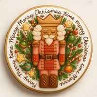 CIASTKO LUKROWANE DZIADEK DO ORZECHÓW NO17 KOŁO ROZ.M RĘCZNIE ROBIONE