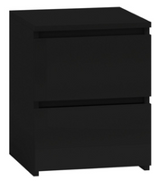 Stolik Nocny 2 Szuflady 30 cm Czarny MALWINA II TS - 6 Kolorów