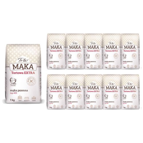 To ta! Mąka pszenna tortowa extra typ 405 1 kg x 10 sztuk na Arena.pl