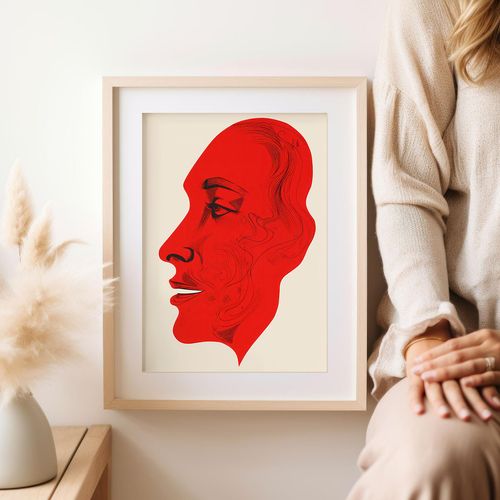 Plakat czerwona twarz ilustracja 30x40 cm na Arena.pl
