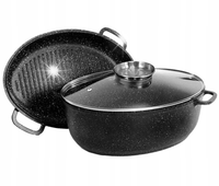 BRYTFANNA 8L POWŁOKA MARMUROWA GARNEK GAZ INDUKCJA pokrywa grill