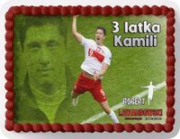 PROSTOKĄTNY OPŁATEK NA TORT A4 20x29CM - LEWAND.OWSKI + IMIĘ