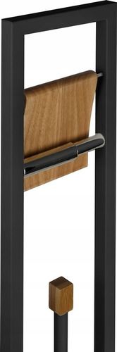 STOJAK NA PAPIER TOALETOWY + SZCZOTKA DO WC METAL / BAMBUS 2w1 CZARNY na Arena.pl