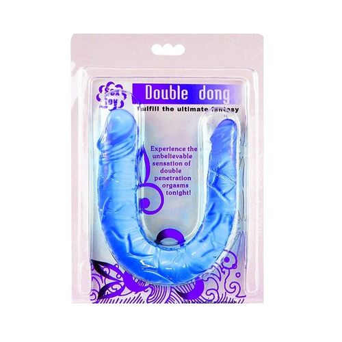 Żelowe Dildo Podwójne - Dwustronny Penis Double Dong - Fiolet na Arena.pl