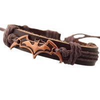 Bransoletka Skórka Rzemyk Logo Batman Bruce Wayne Na rękę dla Fan 'a Gotham