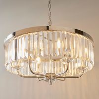 Żyrandol glamour L&-190263 Light& szklane kryształki nikiel