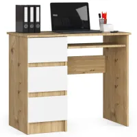 Biurko komputerowe, szuflady, lewe, ASTOR, 90x50x77, artisan | TYLETEGOTU