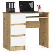 Biurko komputerowe, szuflady, lewe, ASTOR, 90x50x77, artisan | TYLETEGOTU