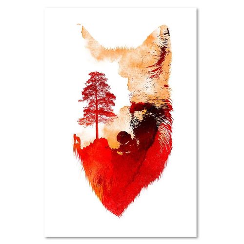 Obraz na płótnie - Canvas, Samotny lis 50x70 na Arena.pl