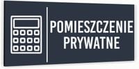 Tabliczka na drzwi POMIESZCZENIE PRYWATNE Aluminium ATRACYTOWA Nierdzewna