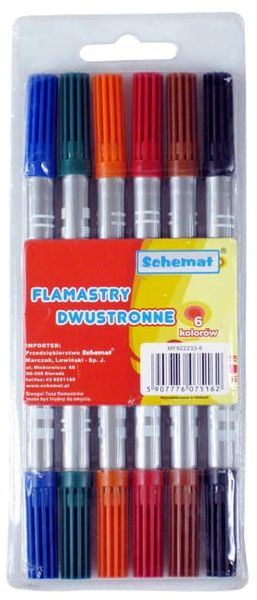 flamastry dwustronne 6 kolorów 5162 zdjęcie 1