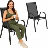 KRZESŁO ogrodowe NA TARAS balkon fotel CZARNE textilene WYGODNE