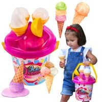 zestaw do piaskownicy lody foremki wiaderko piasku 5743