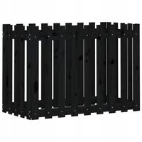 Rabata ogrodowa z płotkiem, czarna, 100x50x70cm,