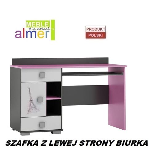 duże biurko dziecięce młodzieżowe szuflady z grafiką PARIS Y14 blat 130x55 na Arena.pl