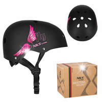 Kask Regulowany Czarny Rowerowy Na Rower Rolki 48-52cm Wentylowany Orzeszek