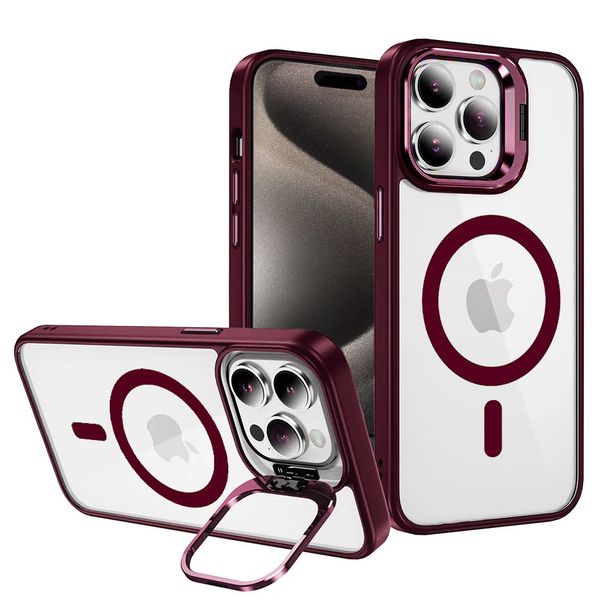 Tel Protect Kickstand Magsafe Case do Iphone 13 Pro burgundowy zdjęcie 1